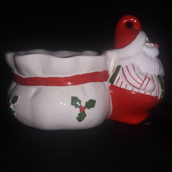 Omnibus Santa Candle Holder Christmas Holly Berry Candle Holder Holiday Decor - Picture 3 of 9